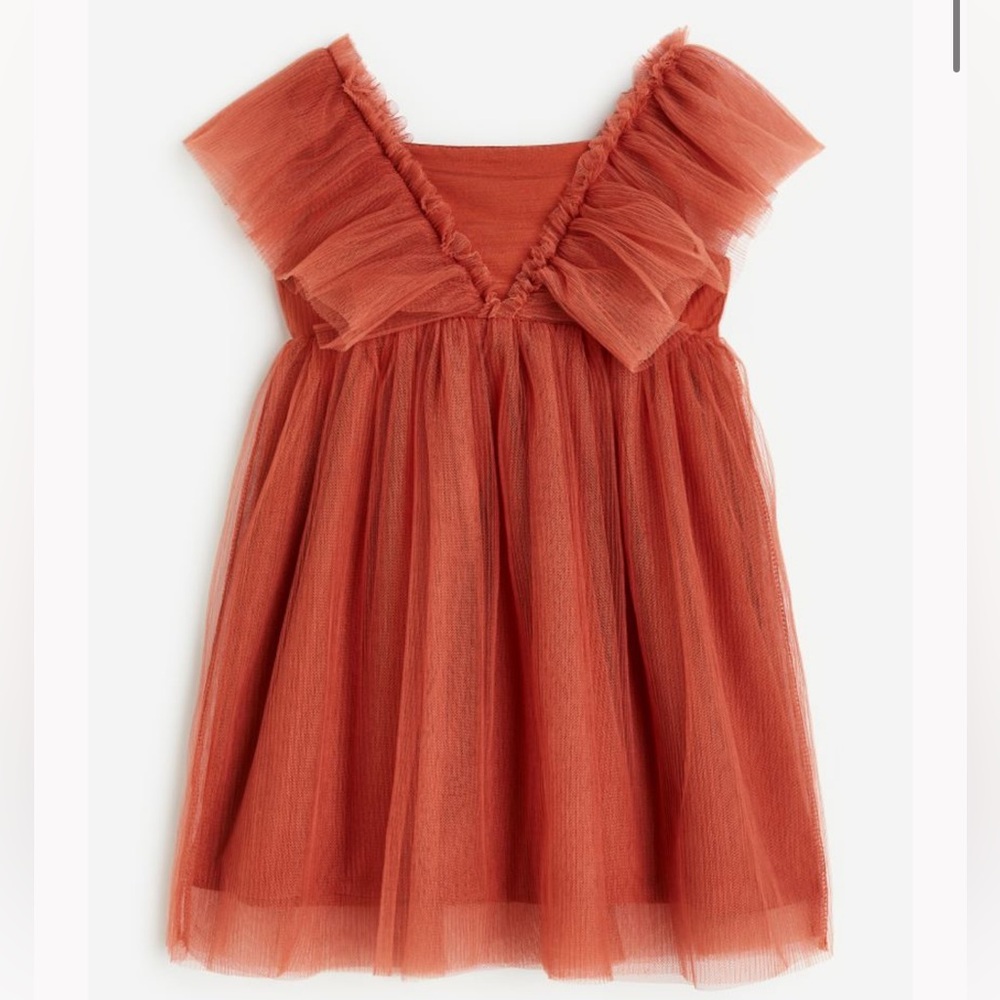H&M • Rose Pink Pleated Tulle Dress